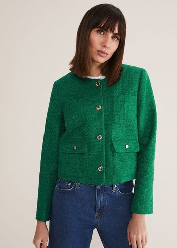 Phase Eight Ripley Tweed Jackets Green Canada | OCISLJ-167